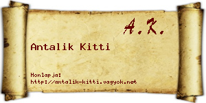 Antalik Kitti névjegykártya